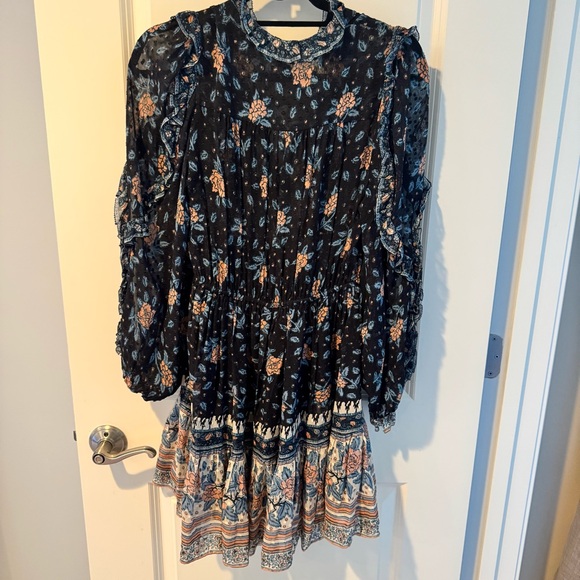 Ulla Johnson Dani black floral chiffon mini dress | 4 - Picture 8 of 12